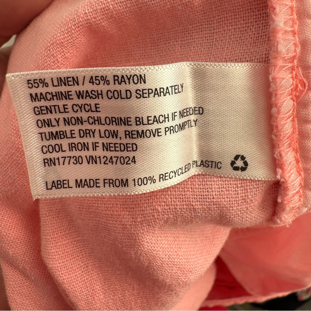 Universal Thread Pink Linen-Blend Button Front Mi… - image 6